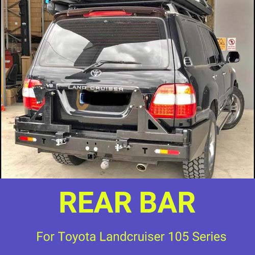 Rear Bar Spare Wheel Carrier Jerry Can Holder To Suit Toyota Landcruiser 105 series-a Rear Bar Spare Wheel Carrier Jerry Can Holder To Suit Toyota Landcruiser 105 series