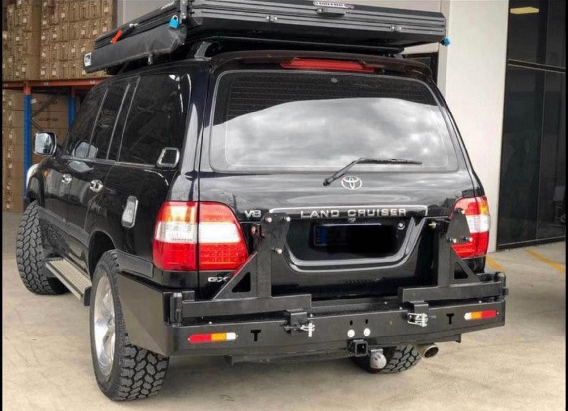 Rear Bar Spare Wheel Carrier Jerry Can Holder To Suit Toyota Landcruiser 105 series