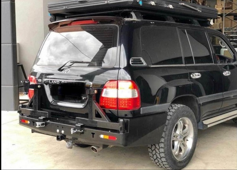 Rear Bar Spare Wheel Carrier Jerry Can Holder To Suit Toyota Landcruiser 105 series-d Rear Bar Spare Wheel Carrier Jerry Can Holder To Suit Toyota Landcruiser 105 series