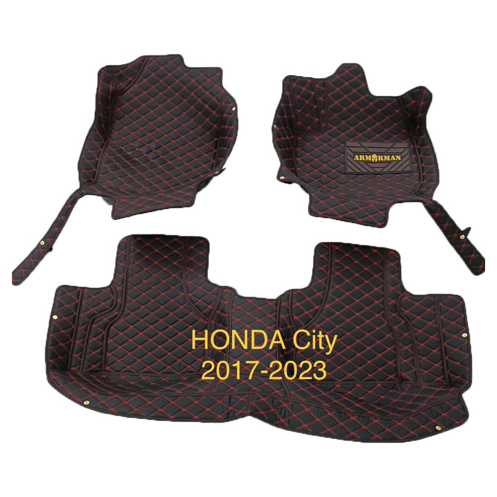 3D Moulded PU leather Waterproof Car Floor Mats For Honda City 2017-2023 -b 3D Moulded PU leather Waterproof Car Floor Mats For Honda City 2017-2023