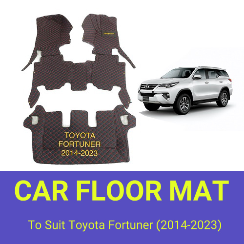 3D Moulded PU leather Waterproof Car Floor Mats For Toyota Fortuner 2014-2023 (2) 3D Moulded PU leather Waterproof Car Floor Mats For Toyota Fortuner 2014-2023